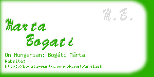 marta bogati business card